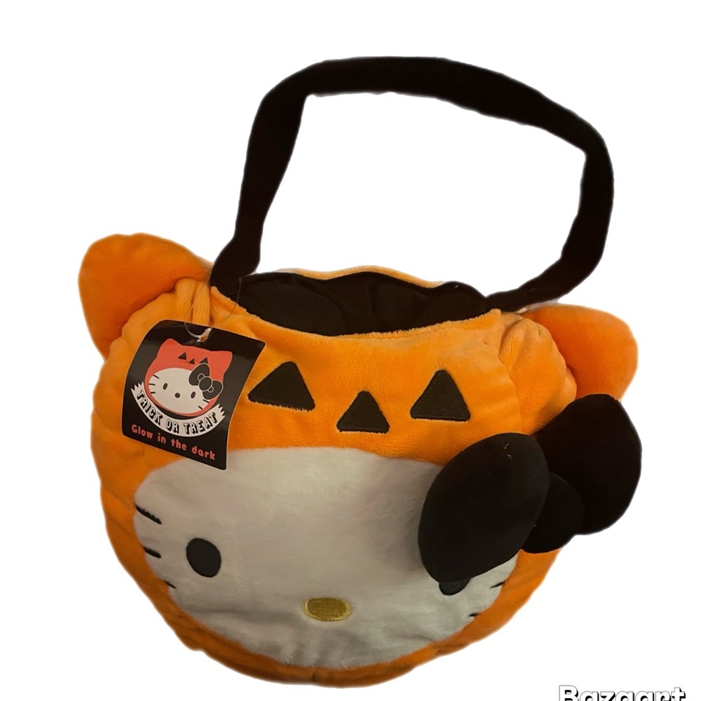 Limited Edition Sanrio Hello Kitty Pumpkin Candy Bag - Orange, Black, White